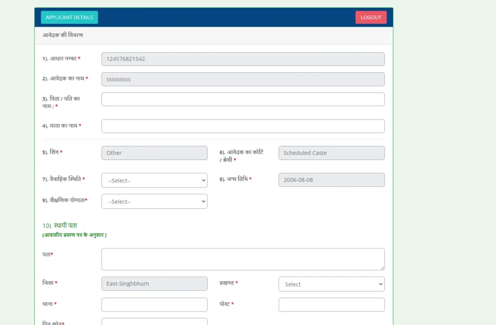 Mukhyamantri Rojgar Srijan Yojana Form